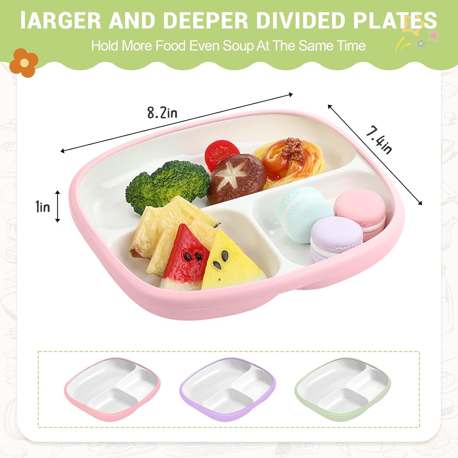 Domensi Set de 3 Platos de Porcelana para Niños con Ventosas 21 cm