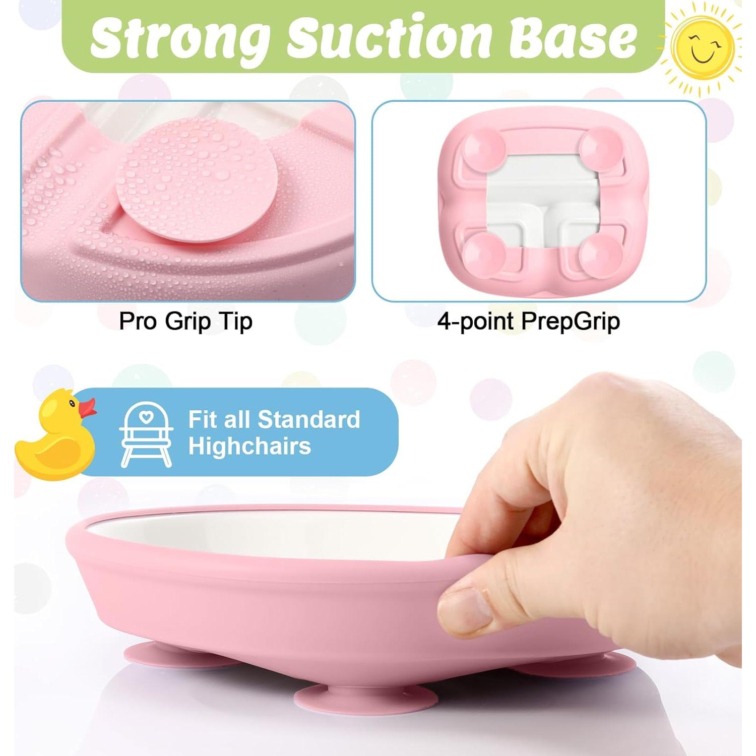 Domensi Set de 3 Platos de Porcelana para Niños con Ventosas 21 cm