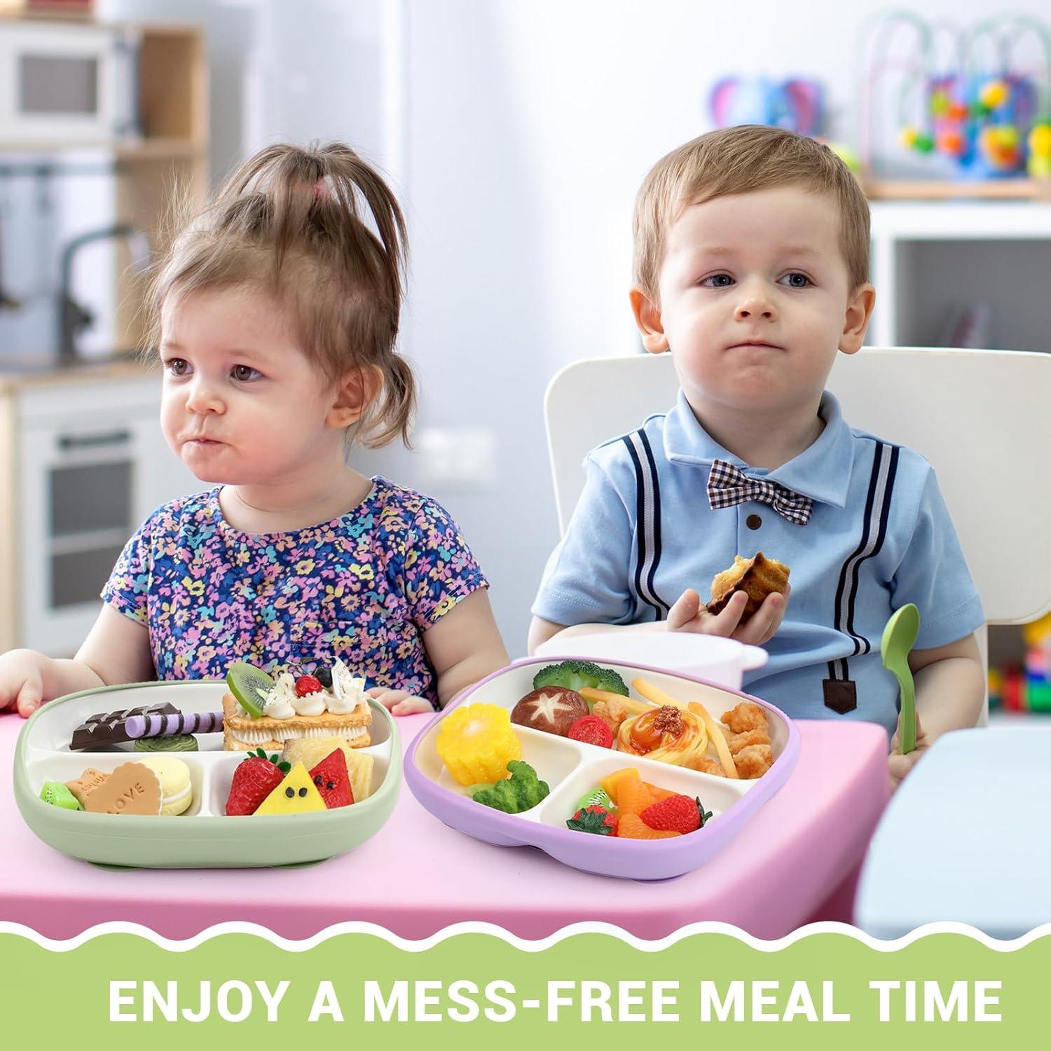 Domensi Set de 3 Platos de Porcelana para Niños con Ventosas 21 cm