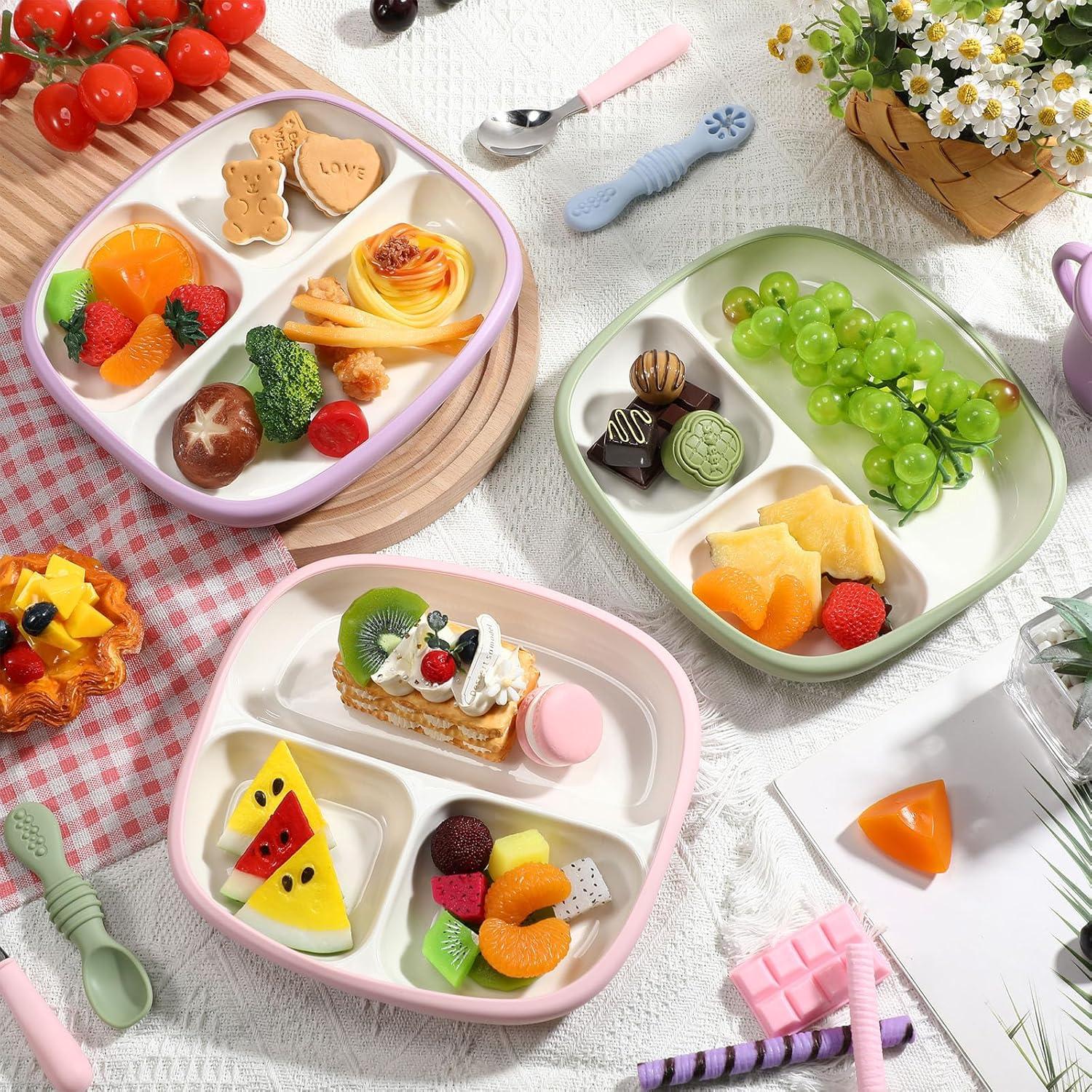 Domensi Set de 3 Platos de Porcelana para Niños con Ventosas 21 cm