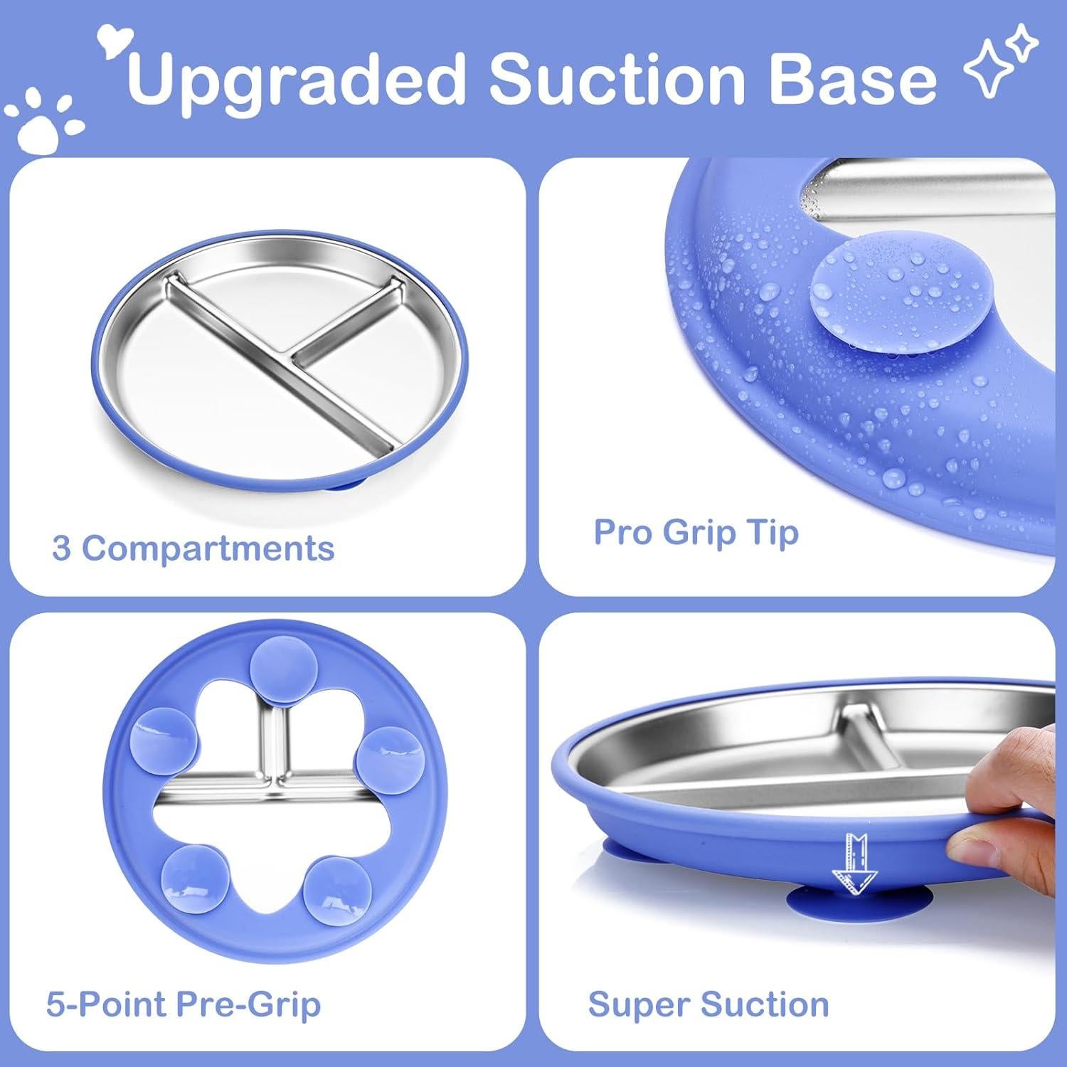 Platos para Niños Dualshine Acero Inoxidable 2 Pack 22.86 cm