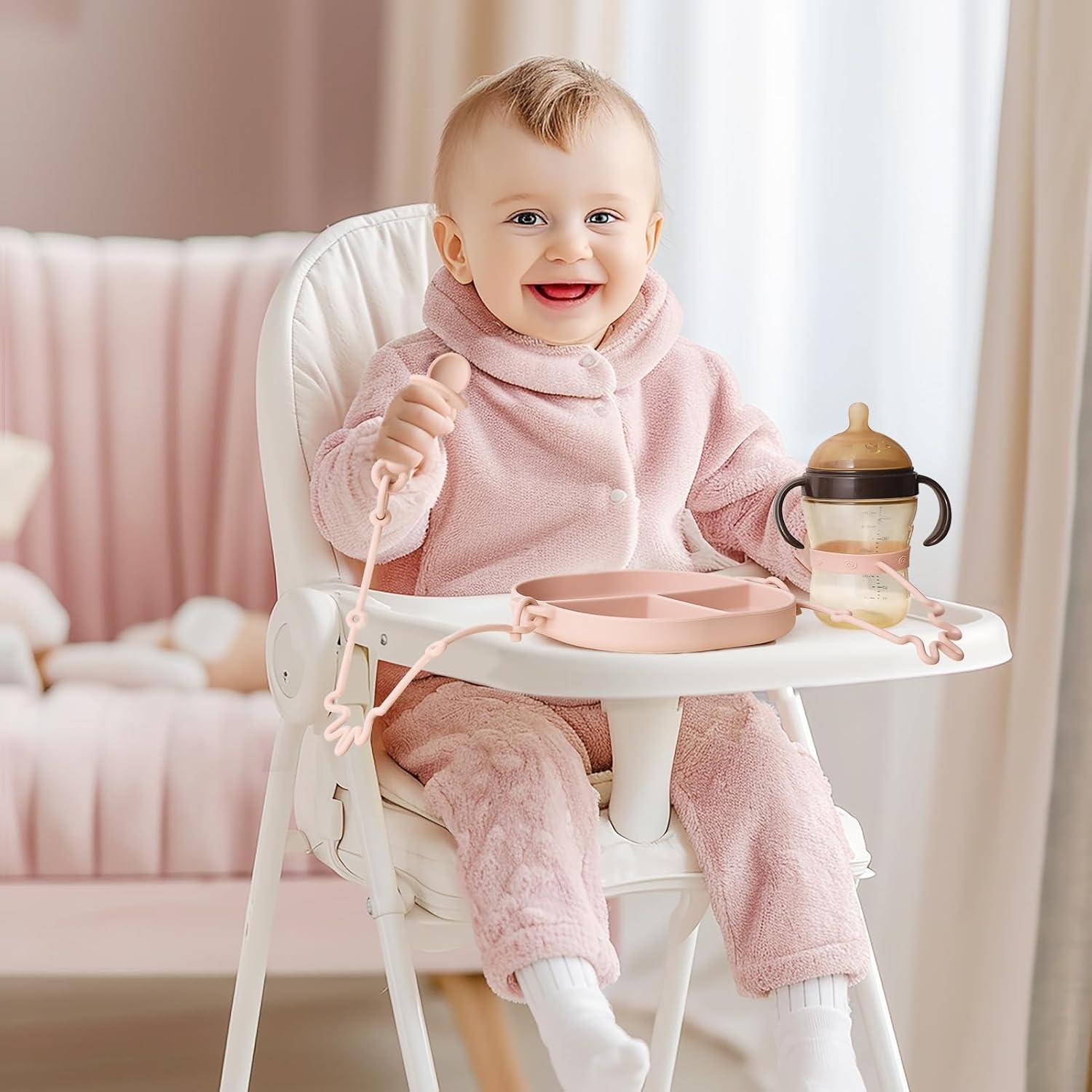 Plato de Silicona Andy Bear Azul con Ventosas y Cucharas