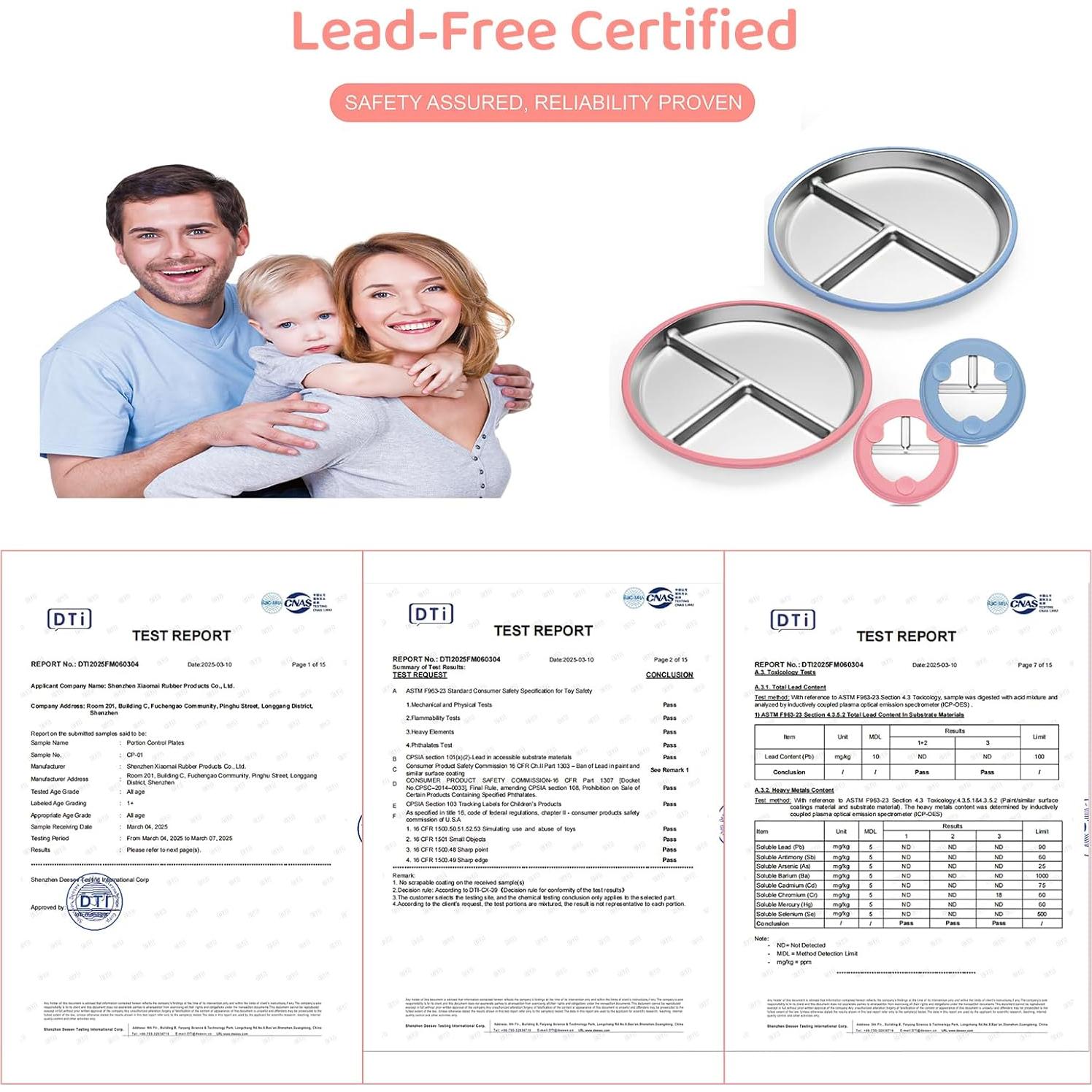 Platos de Acero Inoxidable con Succión Iconfont - 2 Piezas