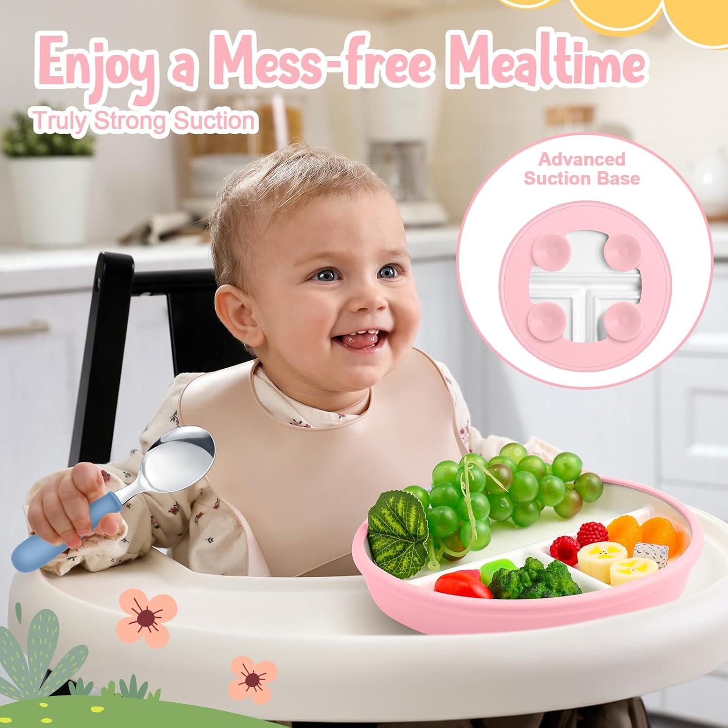 Set de Platos de Cerámica Antideslizantes Teenyyou Rosa