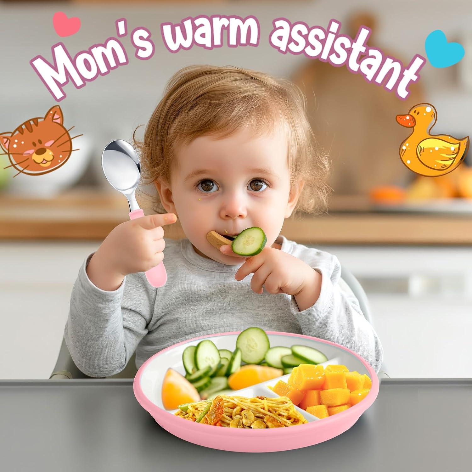 Set de Platos de Cerámica Antideslizantes Teenyyou Rosa