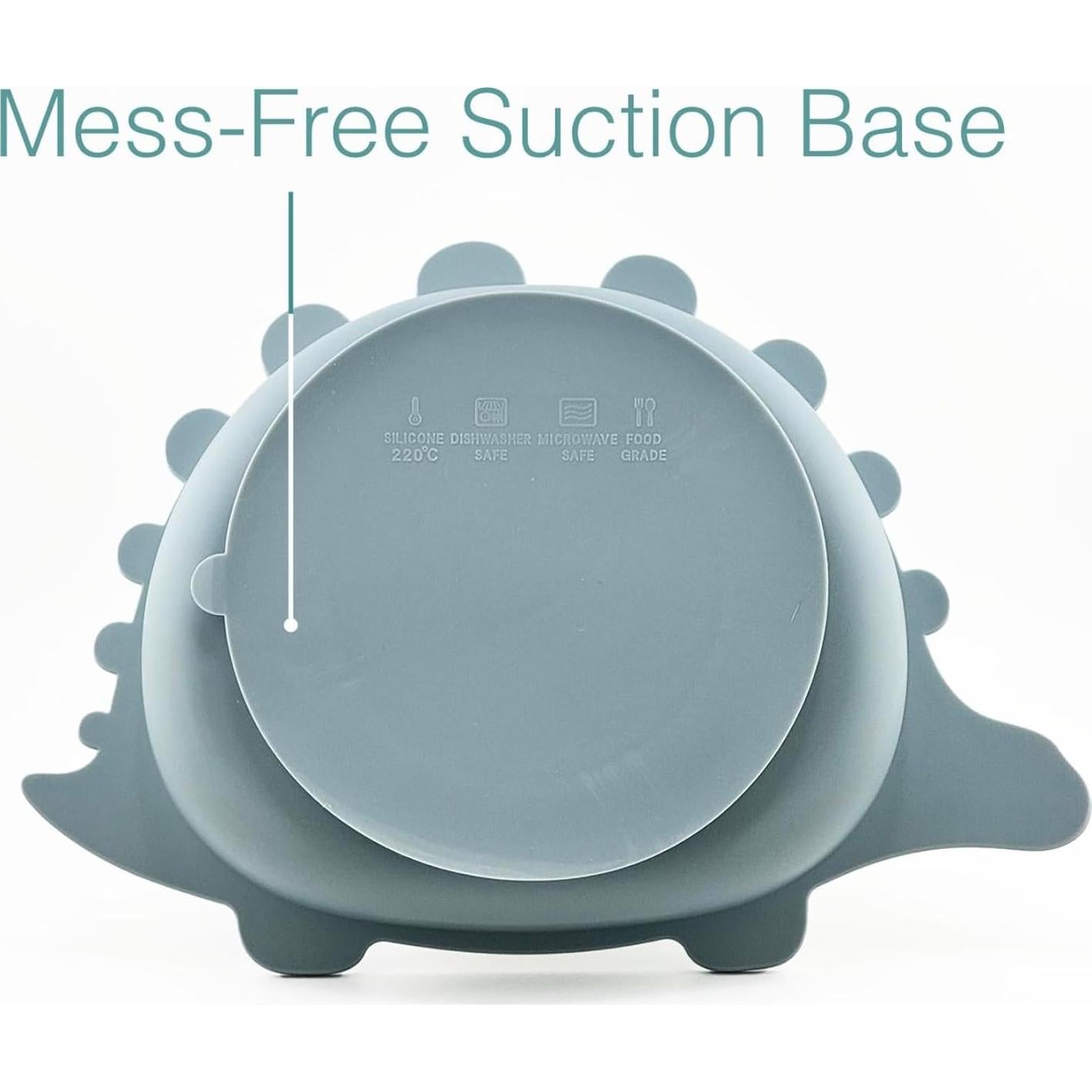 Plato de silicona OLA en forma de dinosaurio para bebés