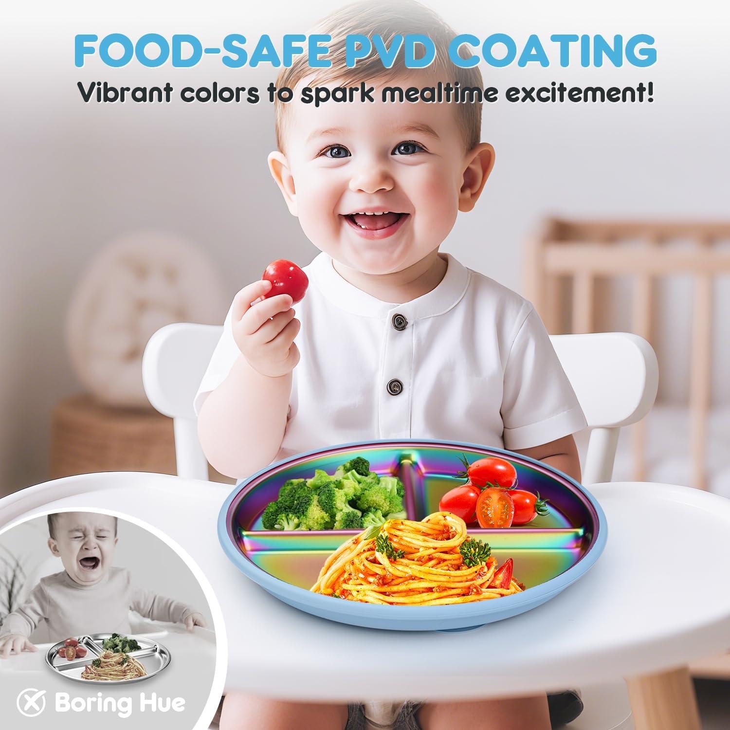 Platos para Niños Coinicxcel Acero Inoxidable 22.86 cm 2pcs