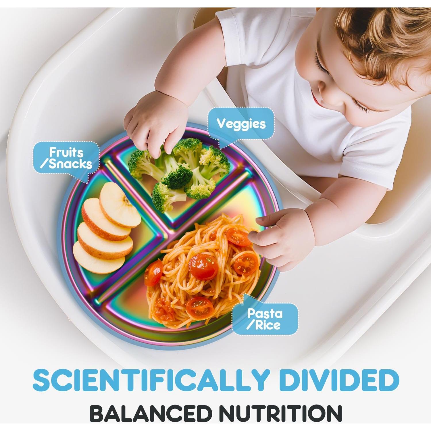 Platos para Niños Coinicxcel Acero Inoxidable 22.86 cm 2pcs