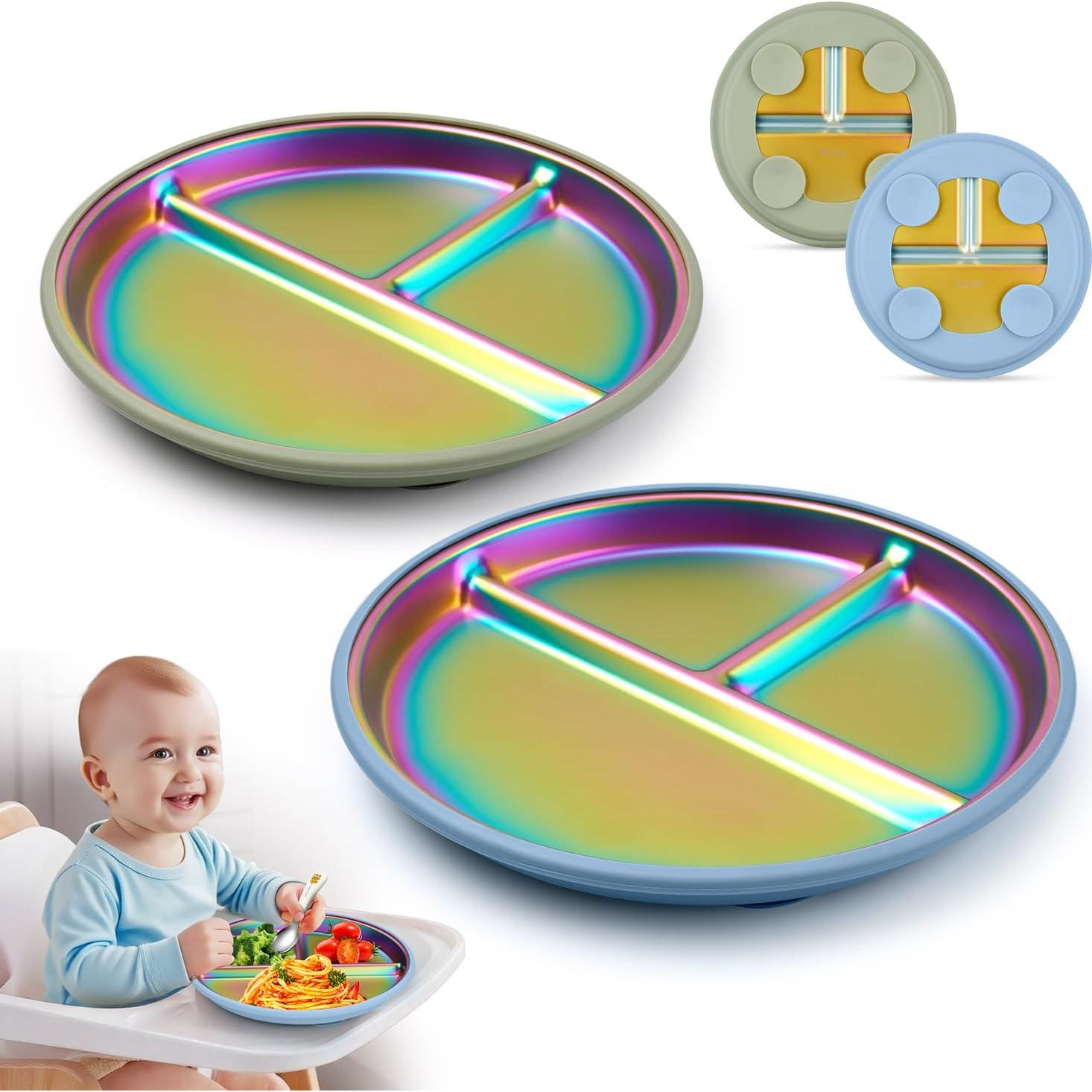 Platos para Niños Coinicxcel Acero Inoxidable 22.86 cm 2pcs
