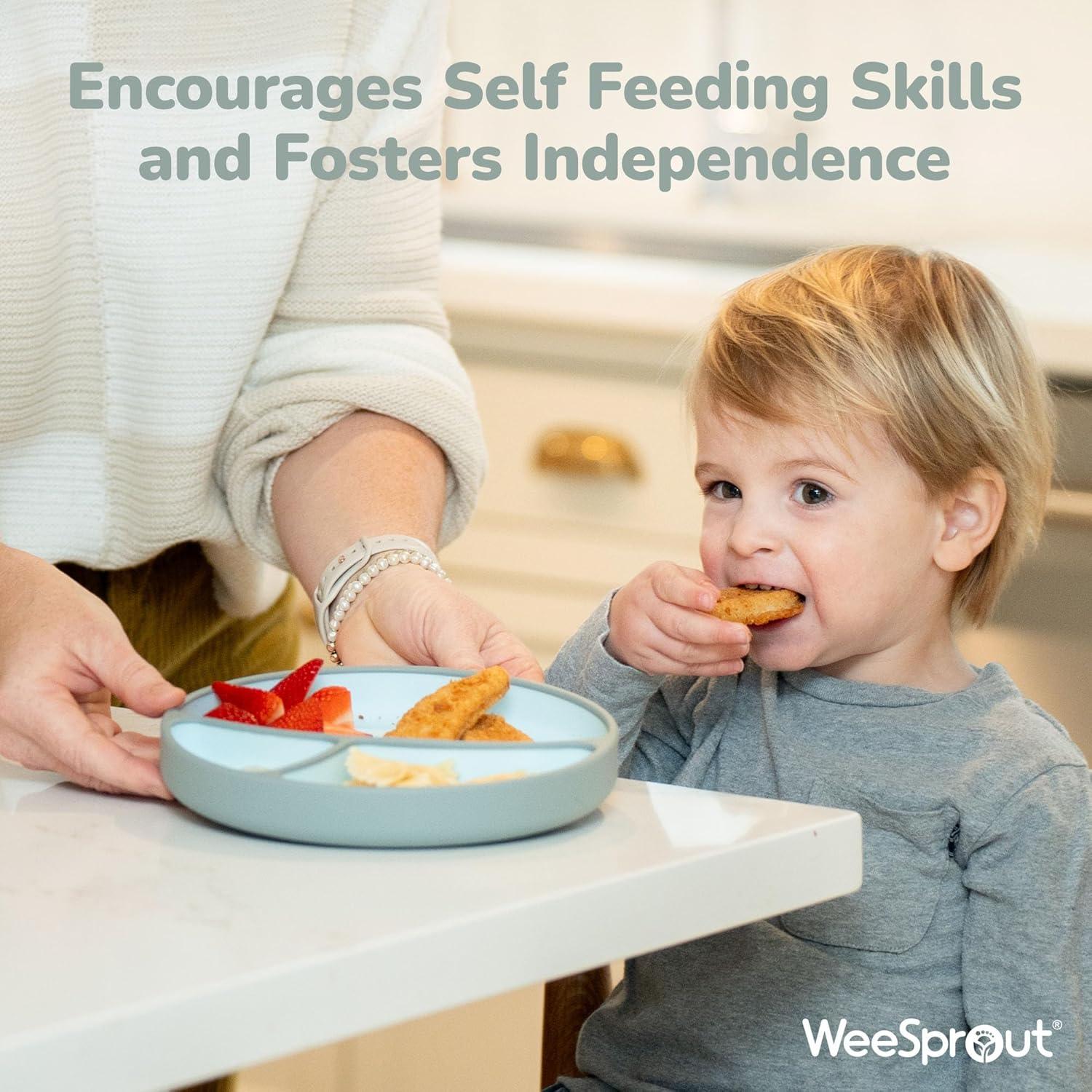 Plato de Silicona WeeSprout con Succión - Dividido 12.7cm