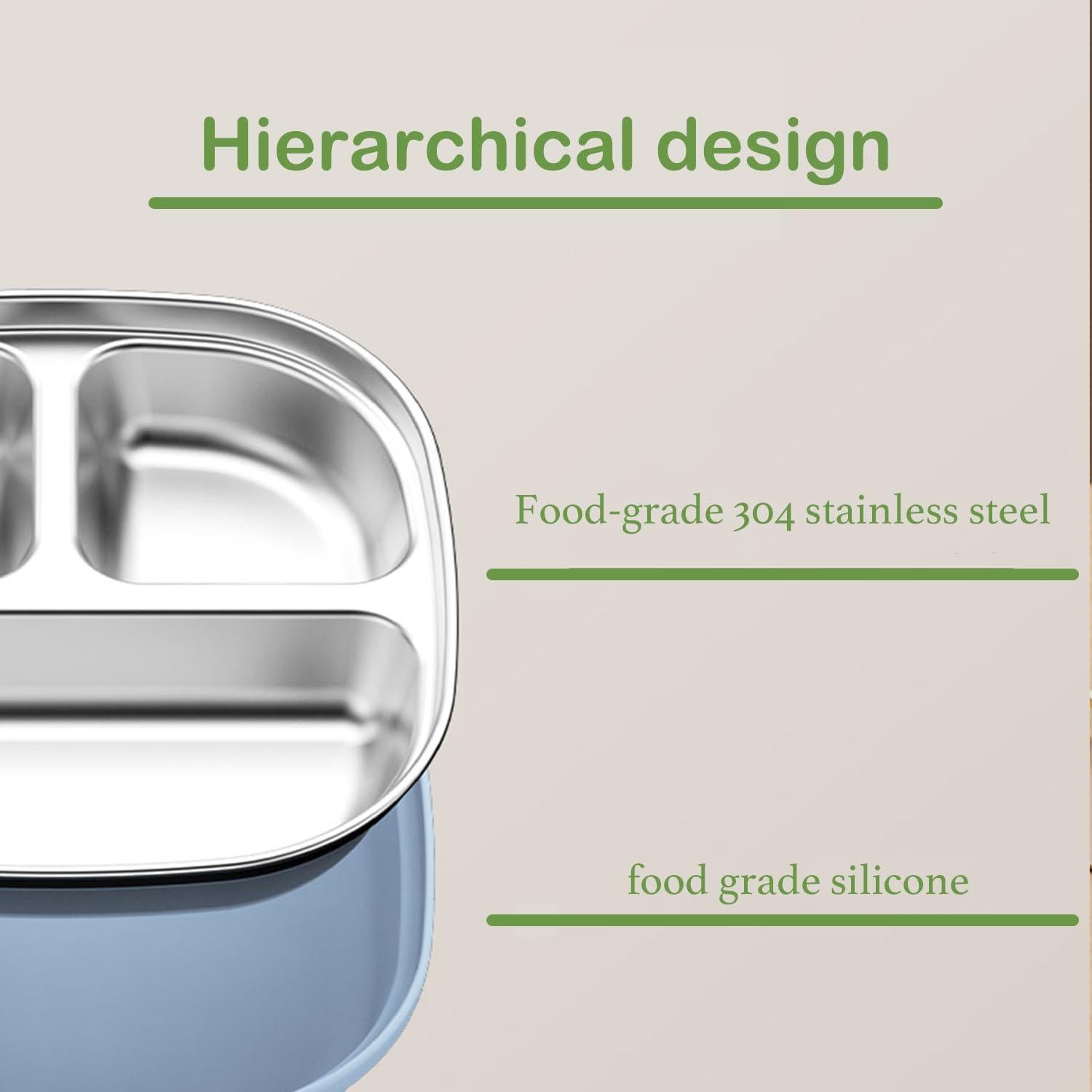Platos de Acero Inoxidable para Niños TAOceeXI 2-pack Antideslizantes