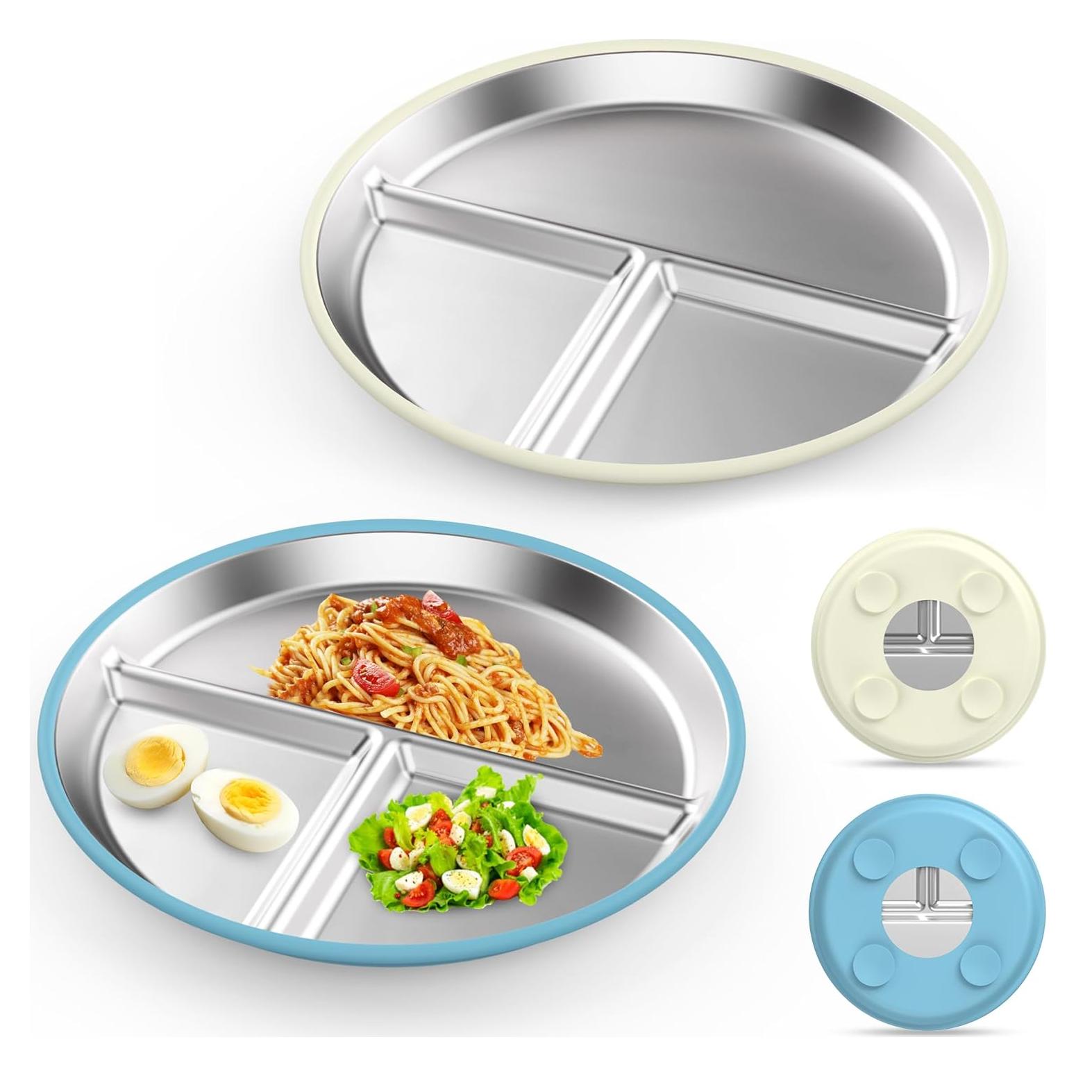 Platos Divididos de Acero Inoxidable ERUSEHE 22.86 cm - 2 Unidades