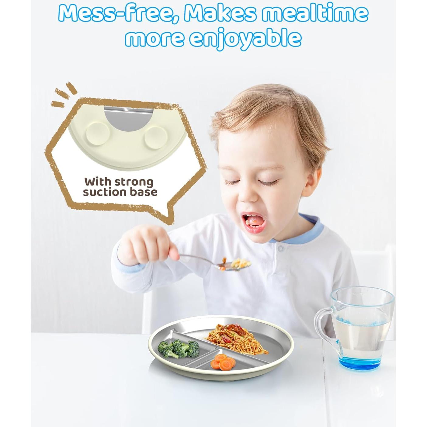 Platos Divididos de Acero Inoxidable ERUSEHE 22.86 cm - 2 Unidades