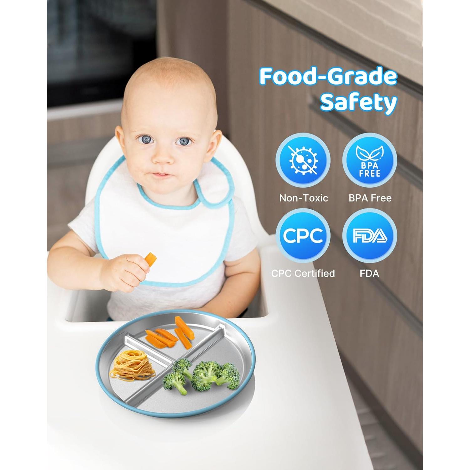 Platos Divididos de Acero Inoxidable ERUSEHE 22.86 cm - 2 Unidades