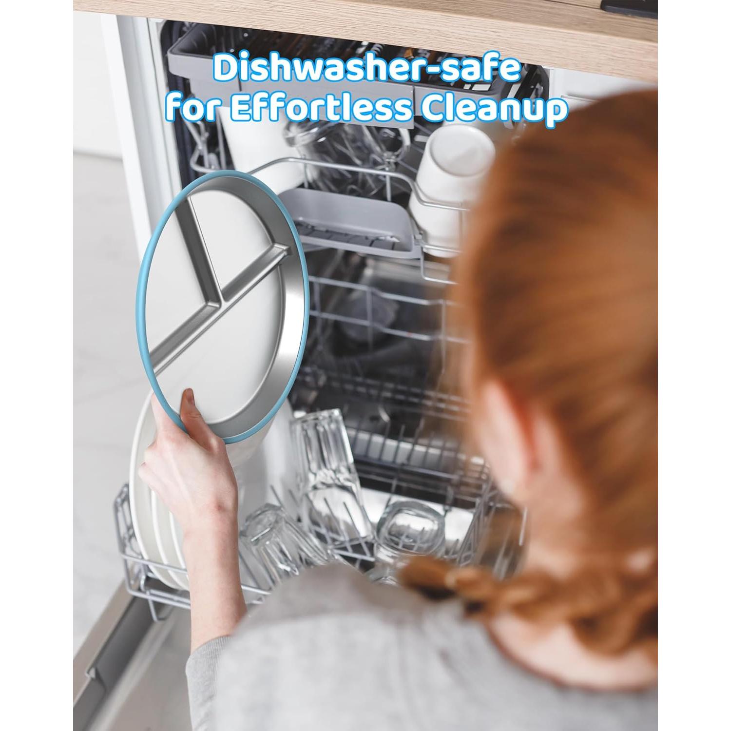 Platos Divididos de Acero Inoxidable ERUSEHE 22.86 cm - 2 Unidades