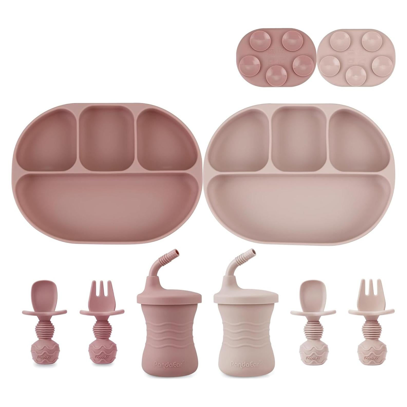 Plato de Succión de Silicona PandaEar 8 Piezas Libre de BPA