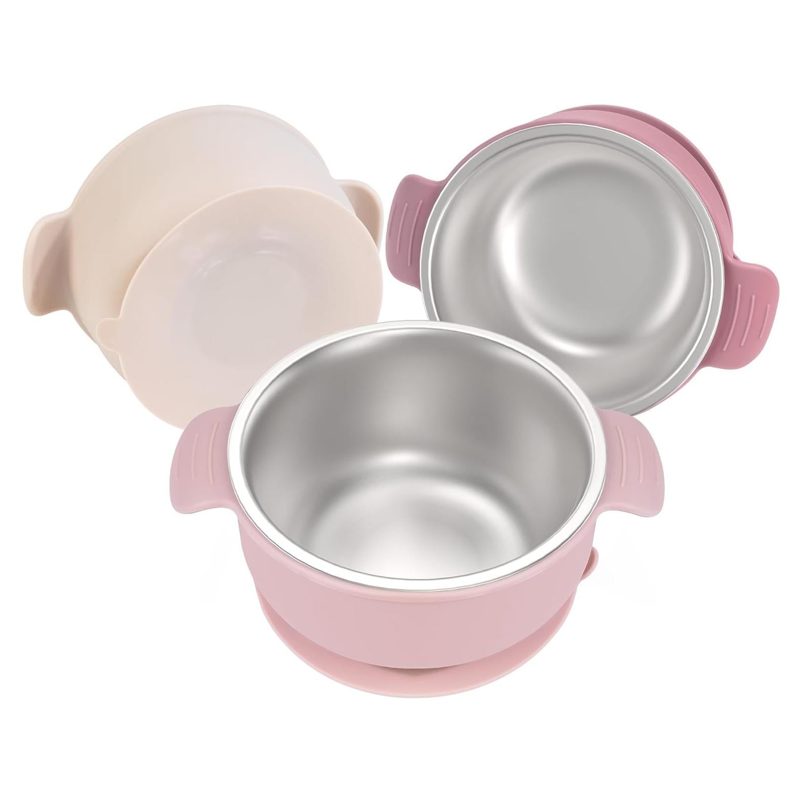 Tazones de Acero Inoxidable con Succión Amigos de Bella 3 Pack