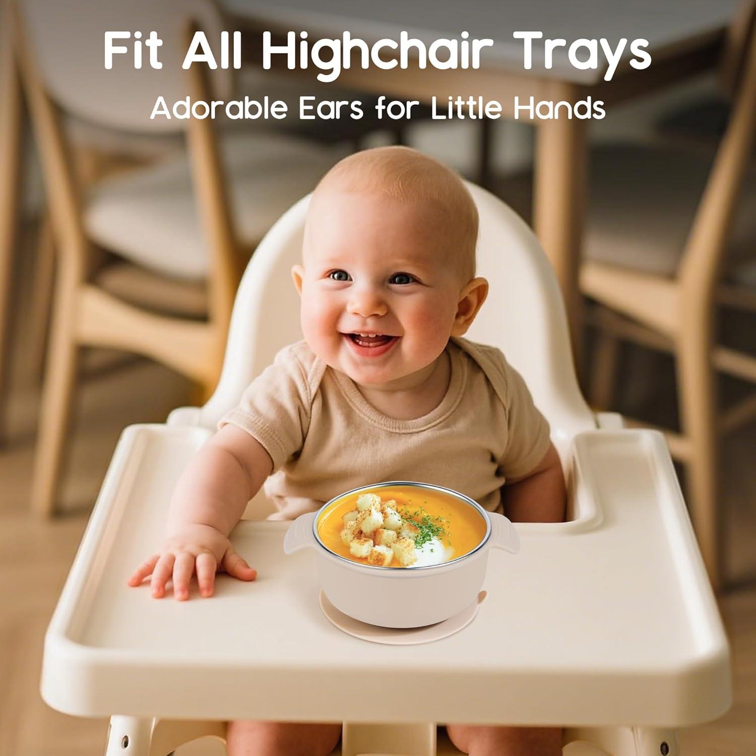 Tazones de Acero Inoxidable con Succión Amigos de Bella 3 Pack