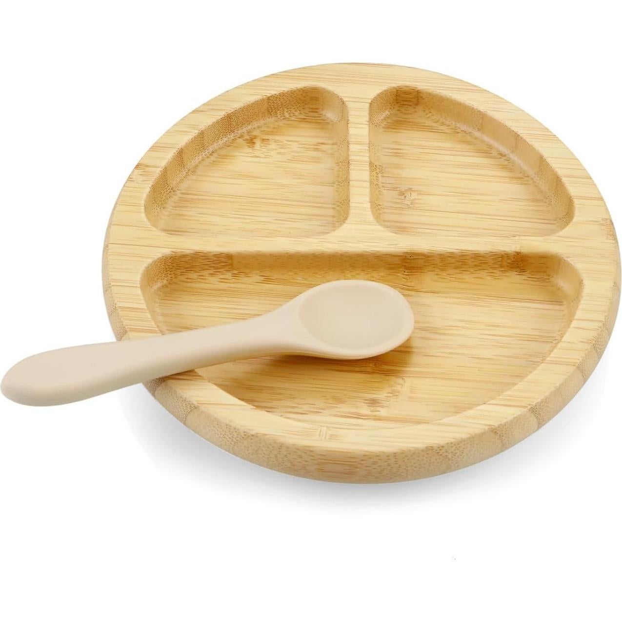 Juego de Alimentación PandaEar de Bambú con Succión para Bebés