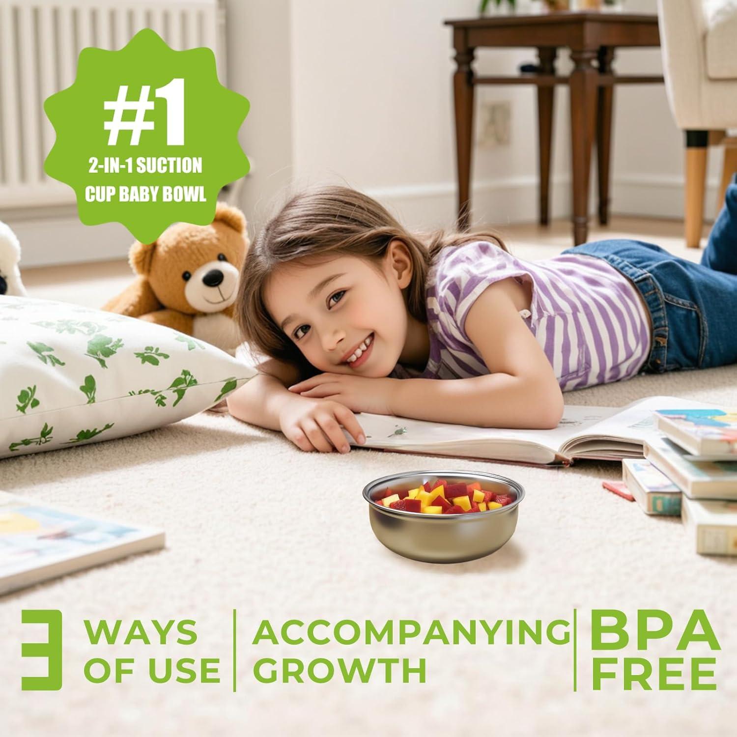 Cuenco de Succión para Niños OKAY ORANGE 280ml Acero Inoxidable