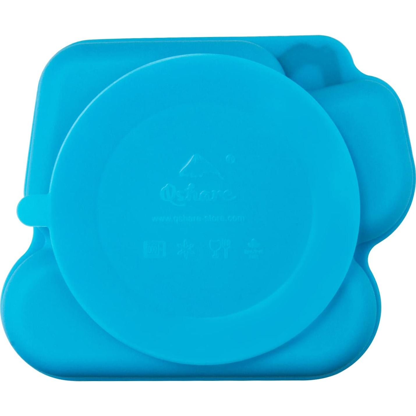 Plato de Silicona para Bebés Linowos - Antideslizante Azul