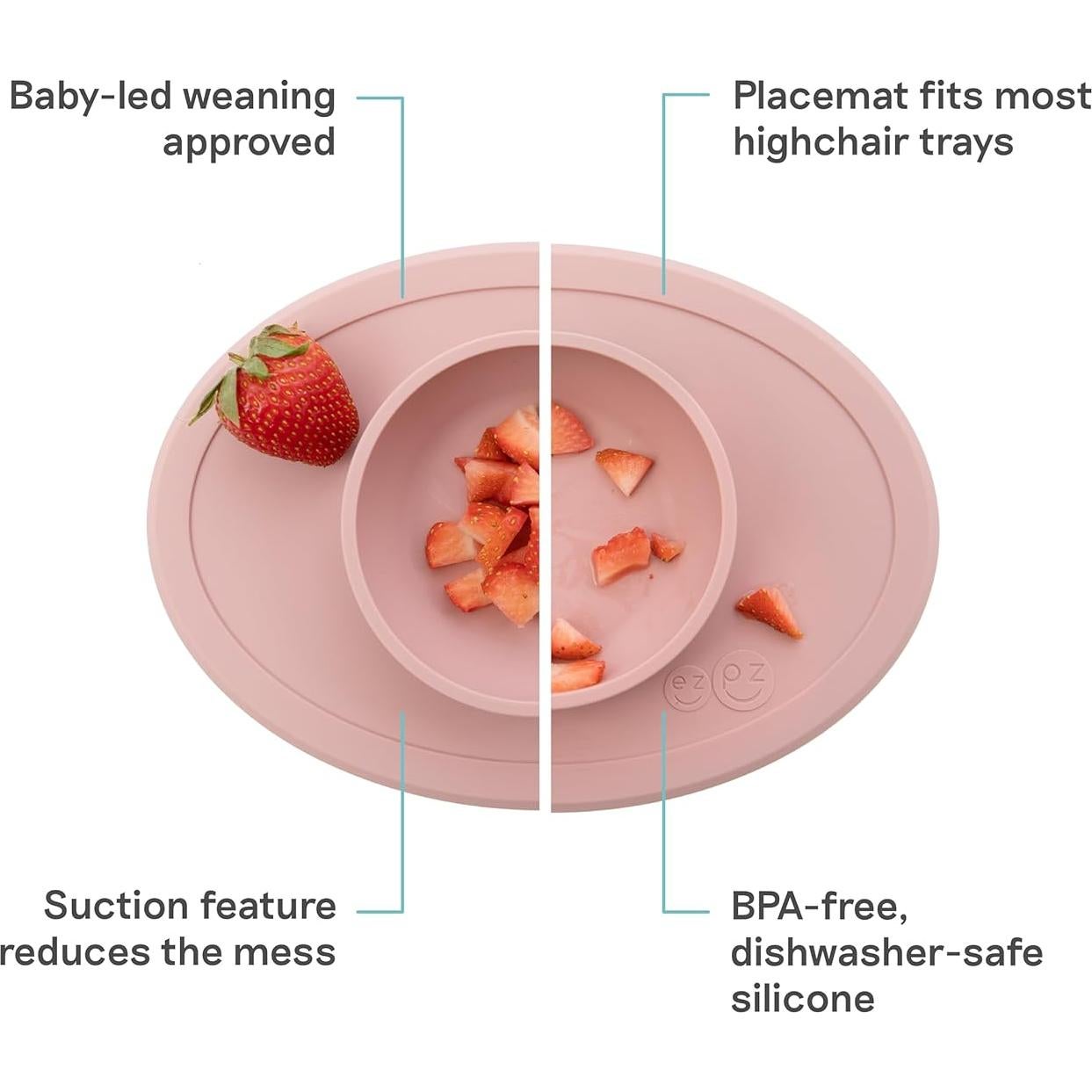 Tazón Pequeño ezpz Sonrosado - Silicona Apta para Bebés