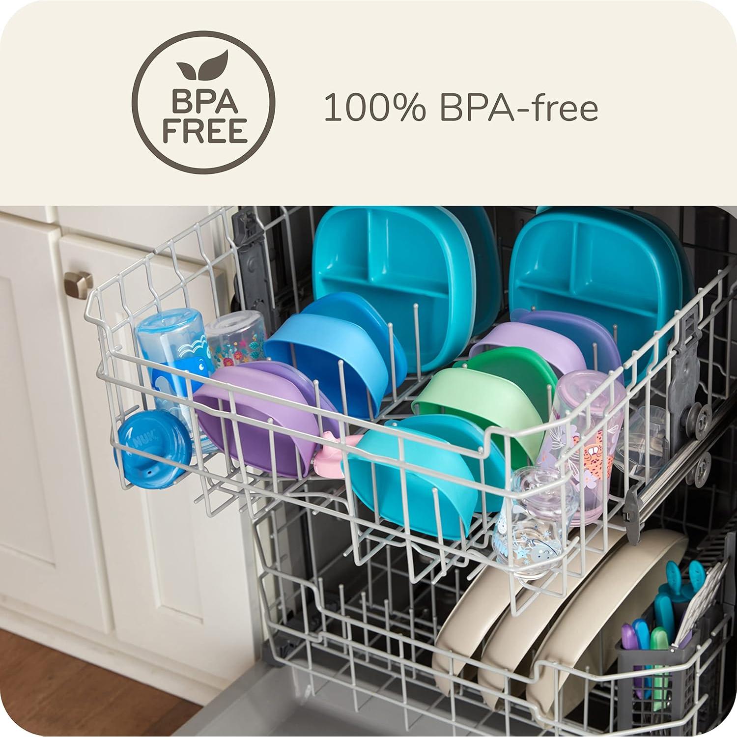 Platos de Silicona NUK para Bebés - Paquete de 2, Apto Microondas