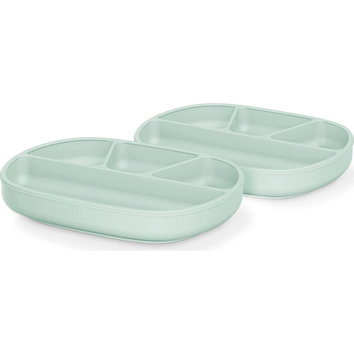 Platos de Silicona NUK para Bebés - Paquete de 2, Apto Microondas