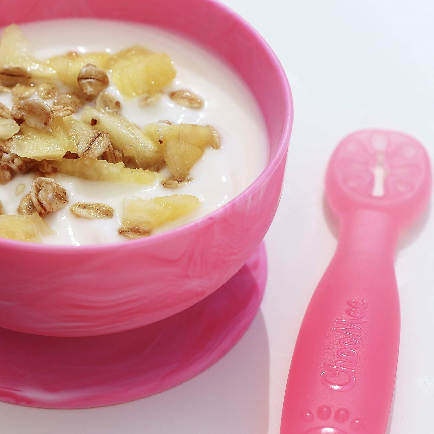 Cuencos de Silicona ChooMee para Bebés 4 oz 2 Piezas Rosa