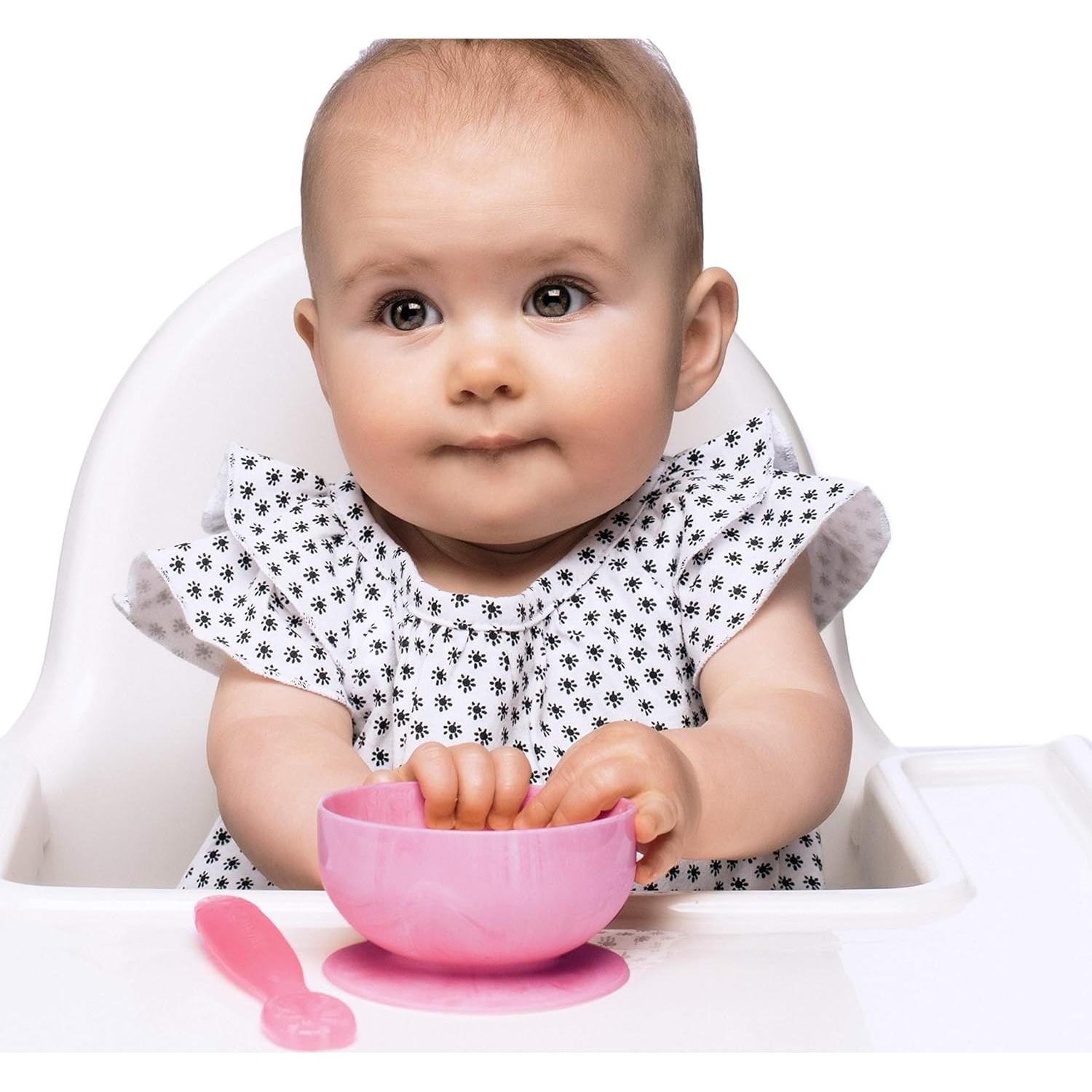 Cuencos de Silicona ChooMee para Bebés 4 oz 2 Piezas Rosa