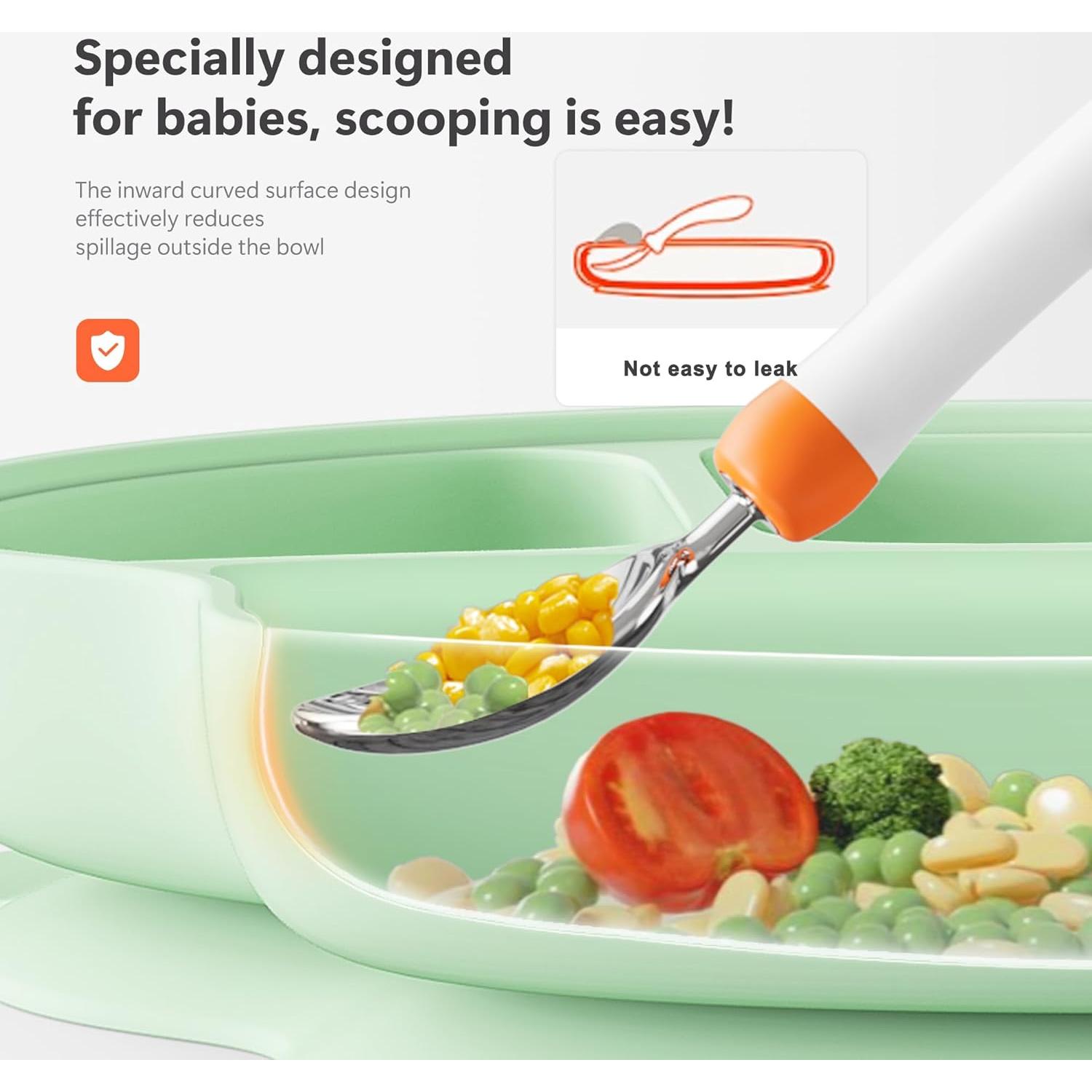 Plato de Succión para Bebés Li & Zhao Verde 23.8x18.9 cm