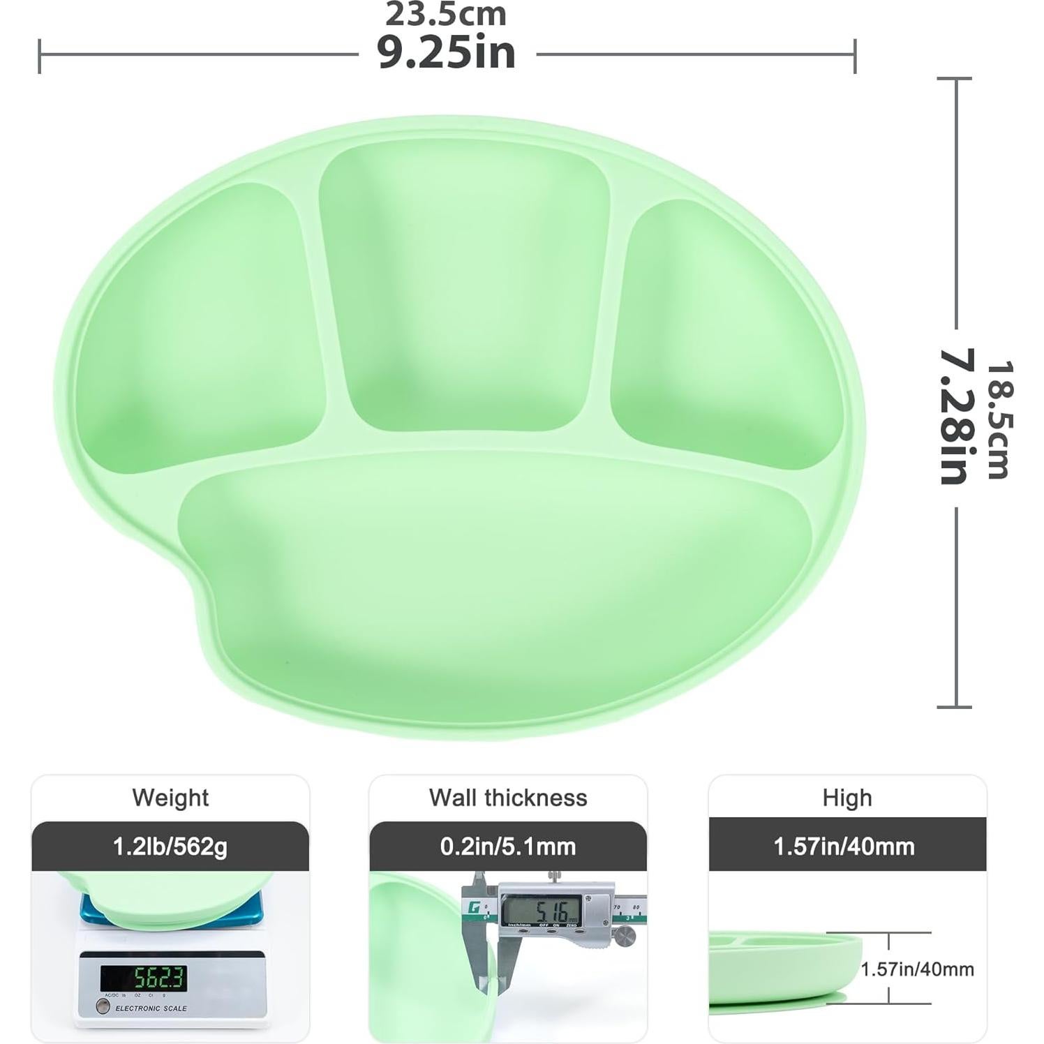 Plato de Succión para Bebés Li & Zhao Verde 23.8x18.9 cm