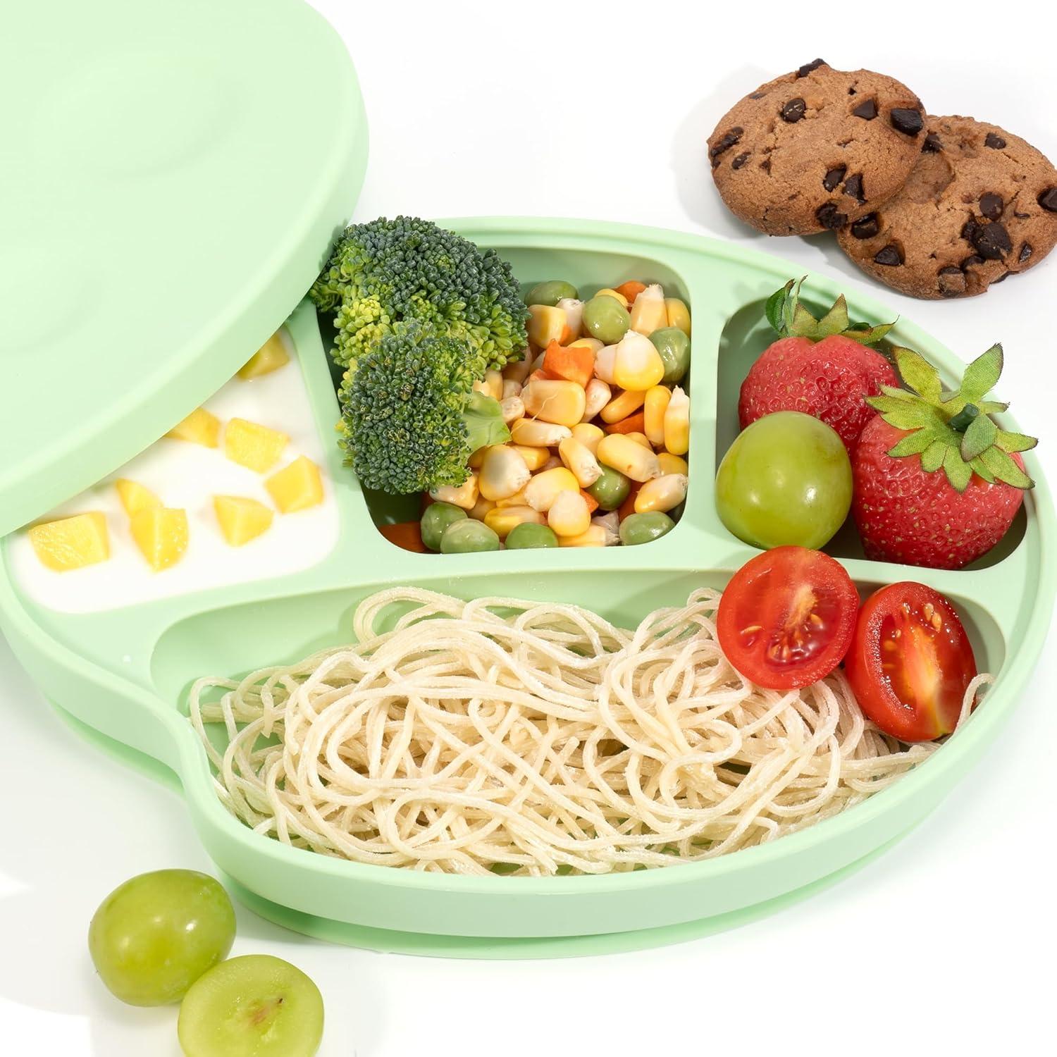 Plato de Succión para Bebés Li & Zhao Verde 23.8x18.9 cm