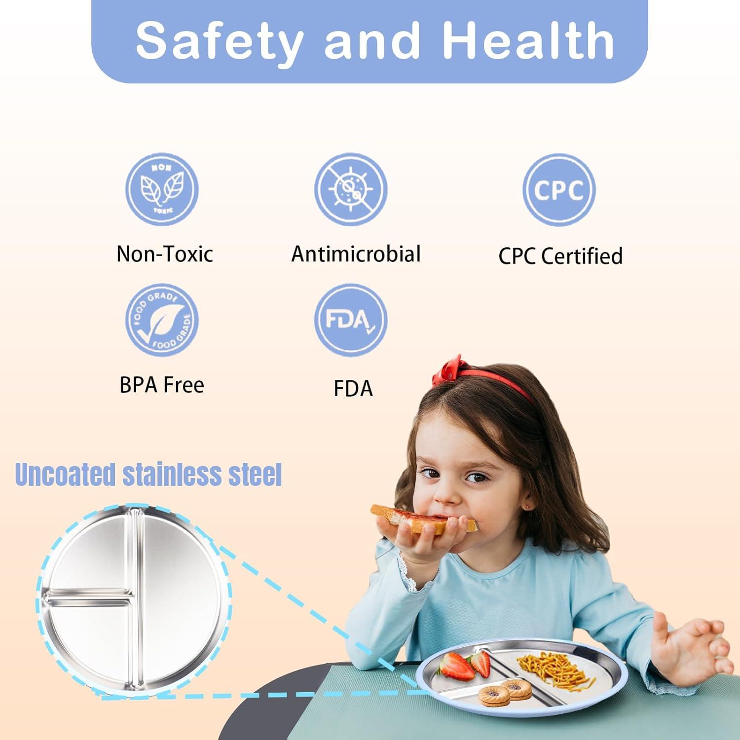 Plato Dividido de Acero Inoxidable Joinshow 22.86 cm para Bebés