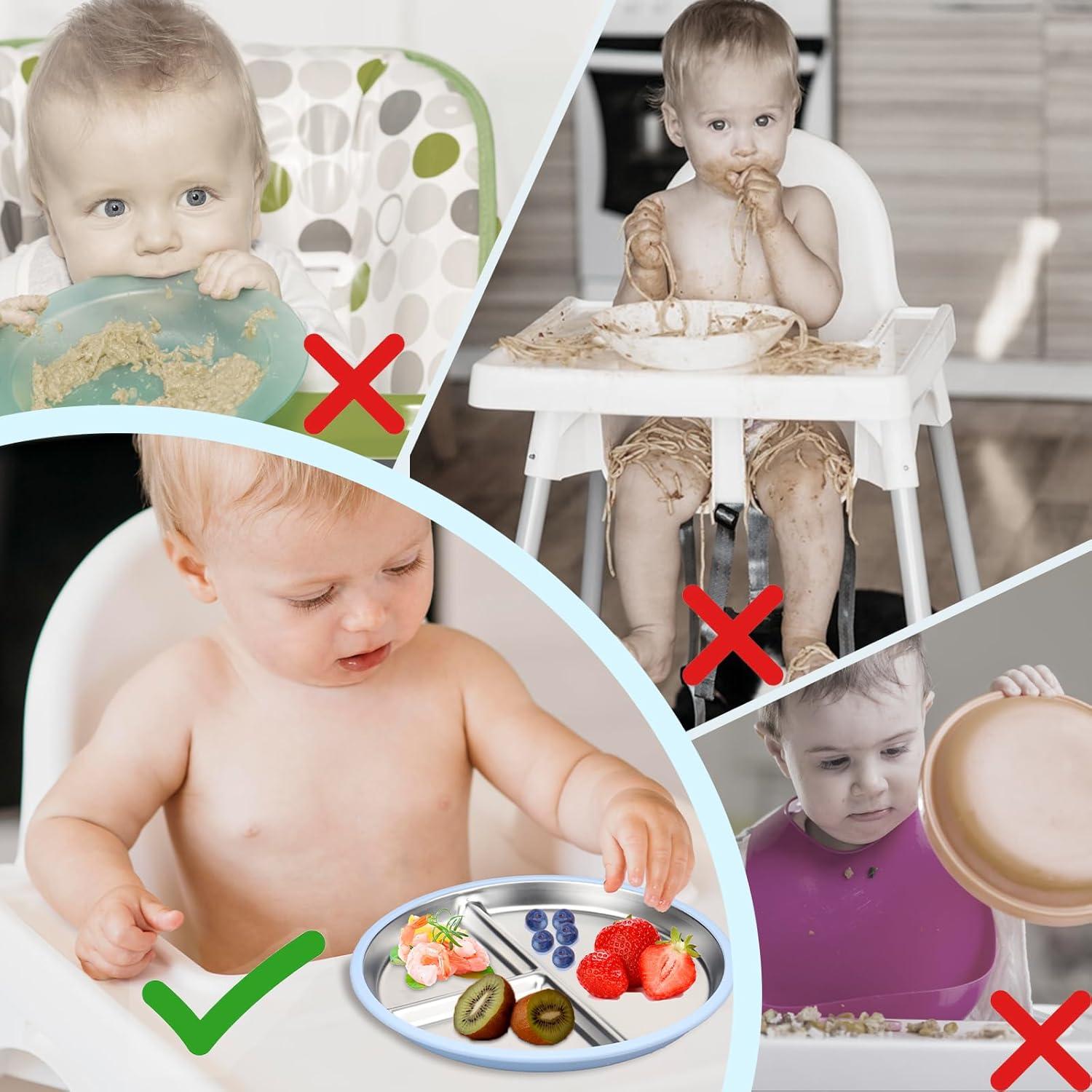 Plato Dividido de Acero Inoxidable Joinshow 22.86 cm para Bebés