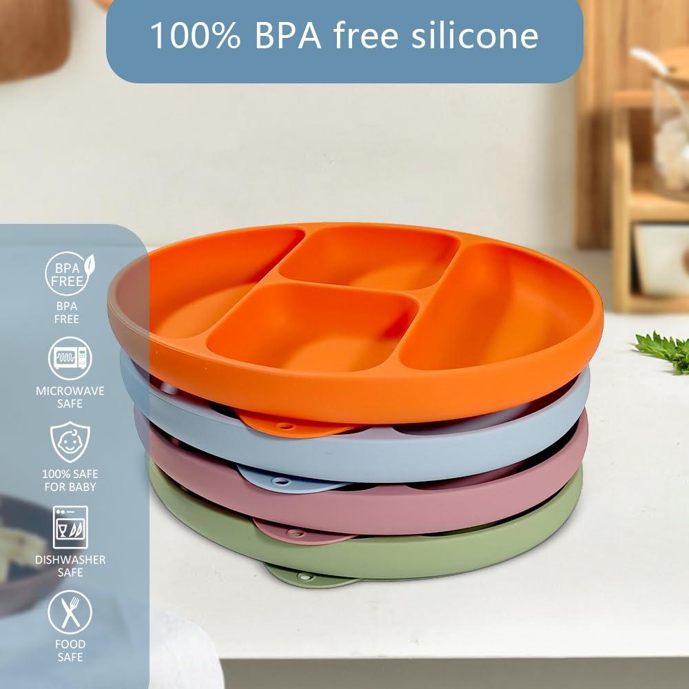 Plato de Silicona para Bebé CHICMORE Azul Apto Microondas