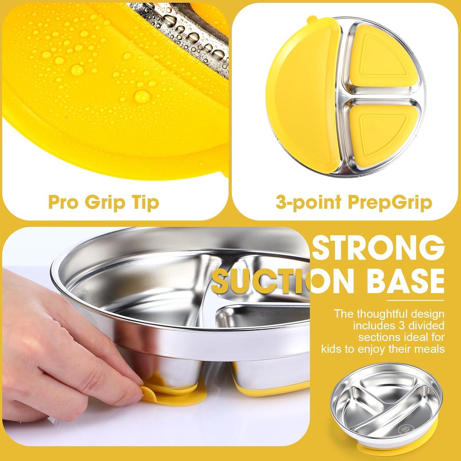 Yinder Platos de Acero Inoxidable para Niños 18.5 cm - 3 Piezas