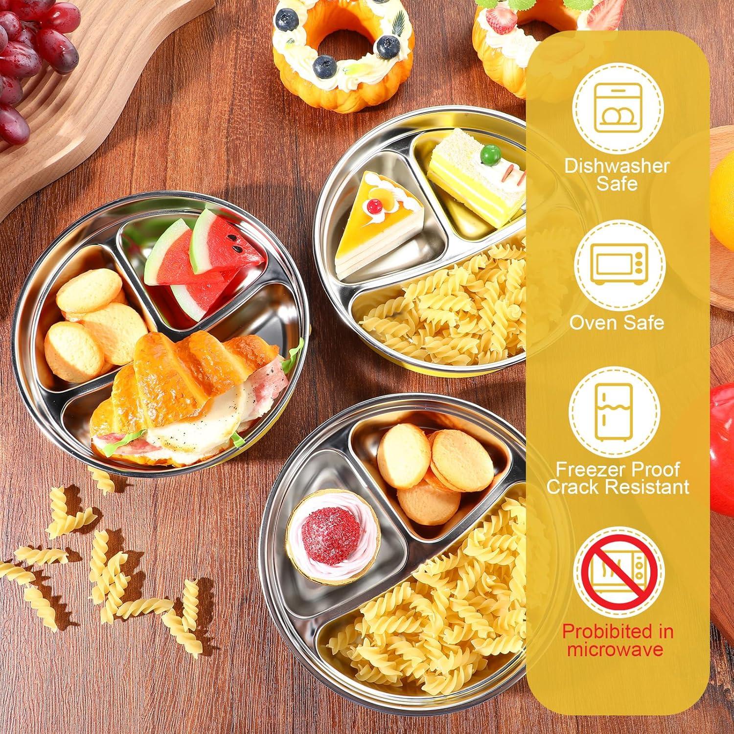 Yinder Platos de Acero Inoxidable para Niños 18.5 cm - 3 Piezas