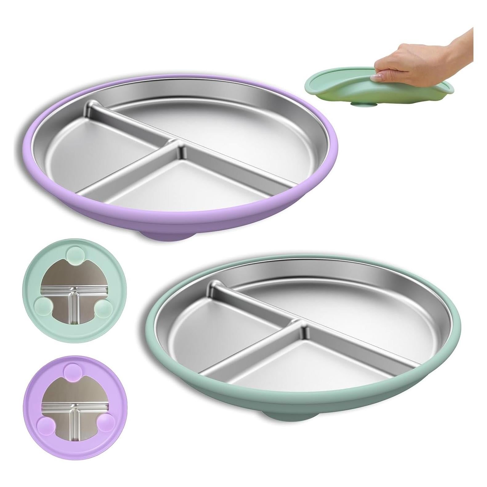 Platos Divididos de Acero Inoxidable VYTSYD 9" para Niños