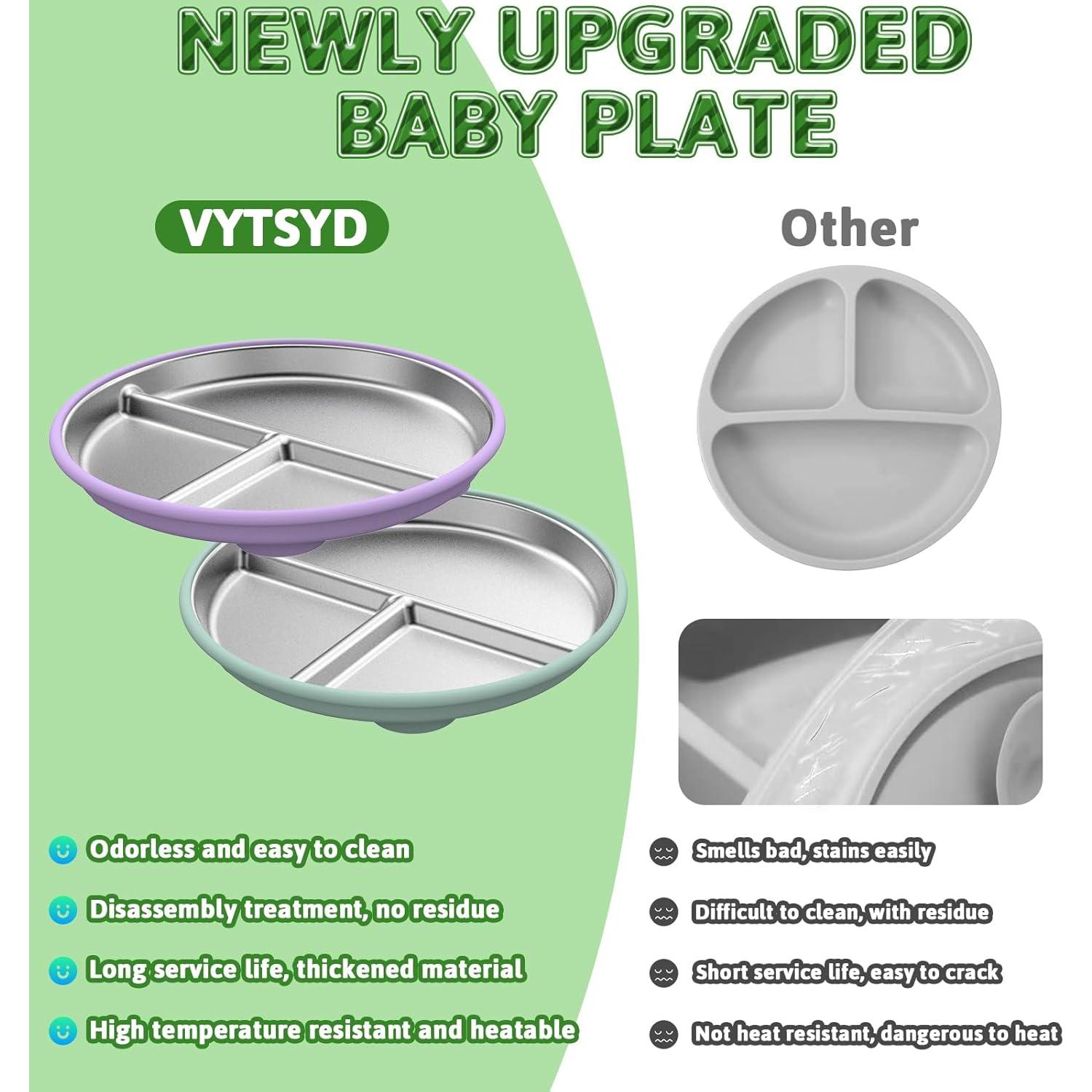 Platos Divididos de Acero Inoxidable VYTSYD 9" para Niños