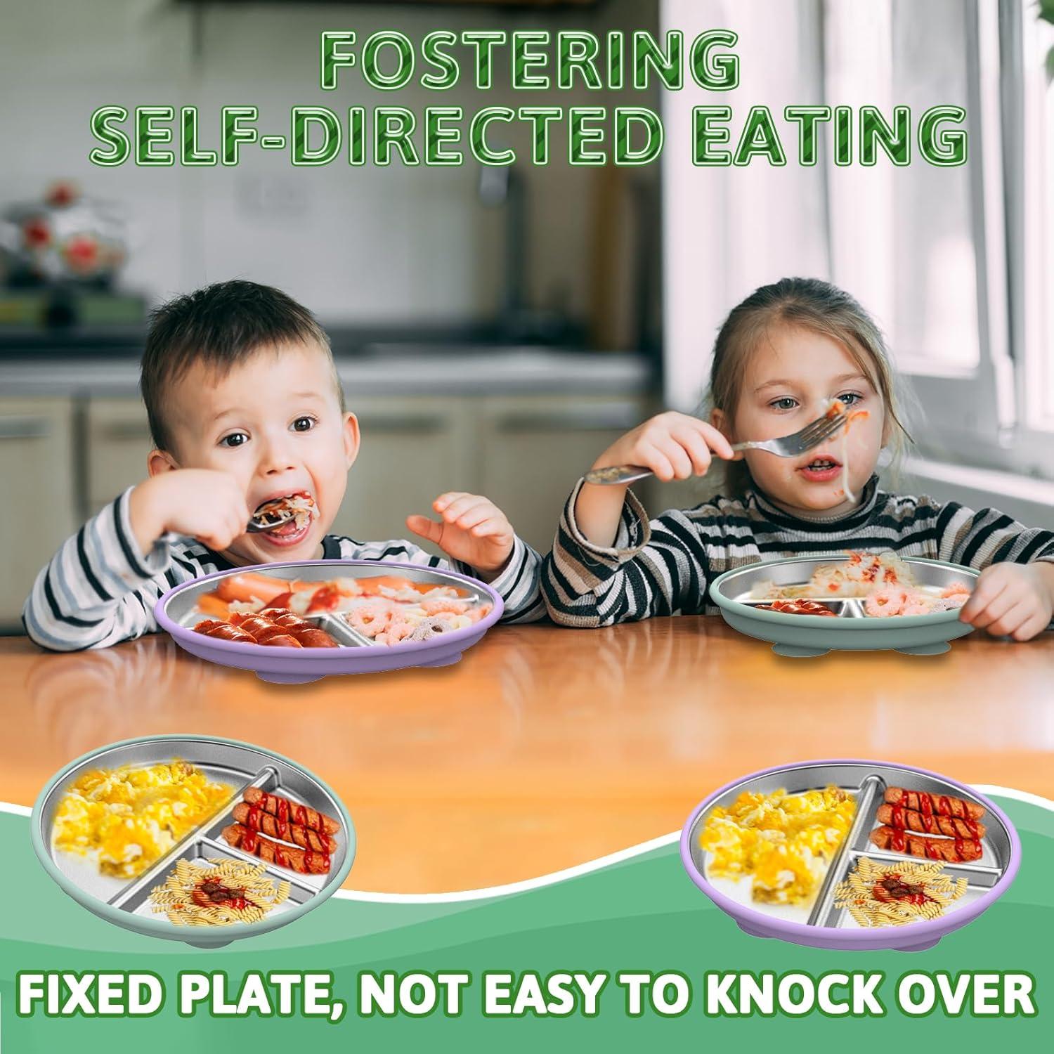 Platos Divididos de Acero Inoxidable VYTSYD 9" para Niños