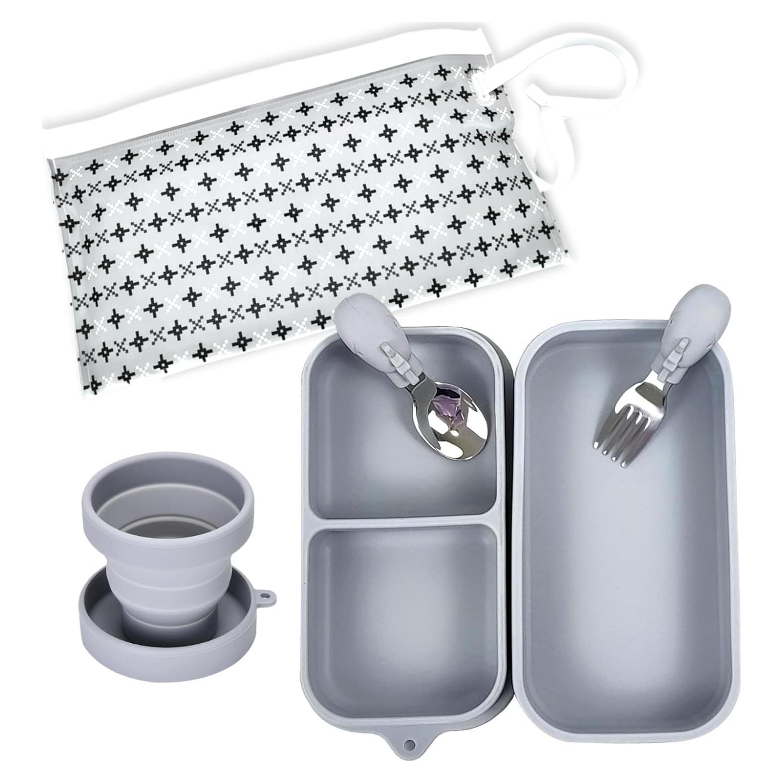 Juego de 6 Platos de Succión IFASHIHOME para Bebé Gris