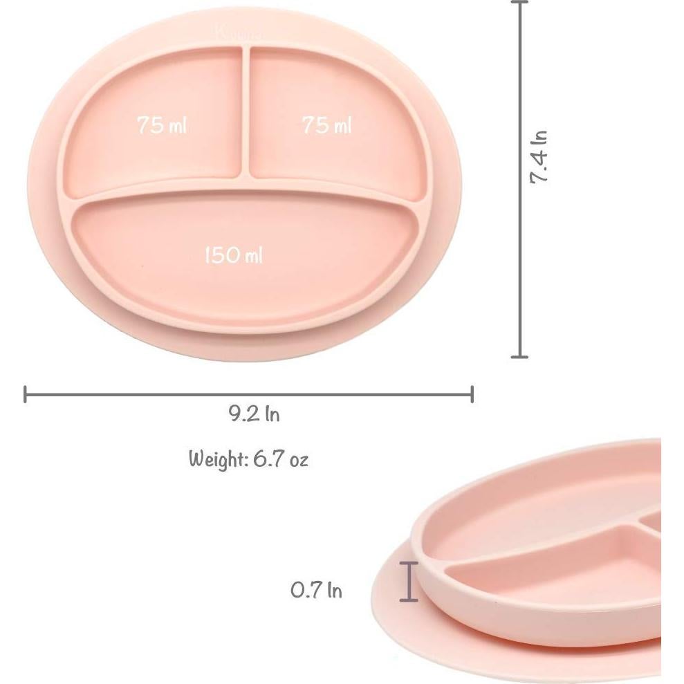 Plato de Succión de Silicona Kcuina Rosa para Bebés 1 Cuenta