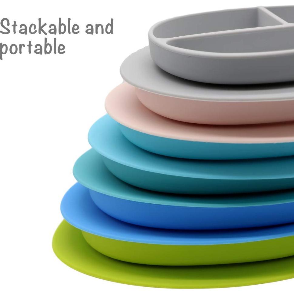 Plato de Succión de Silicona Kcuina Rosa para Bebés 1 Cuenta