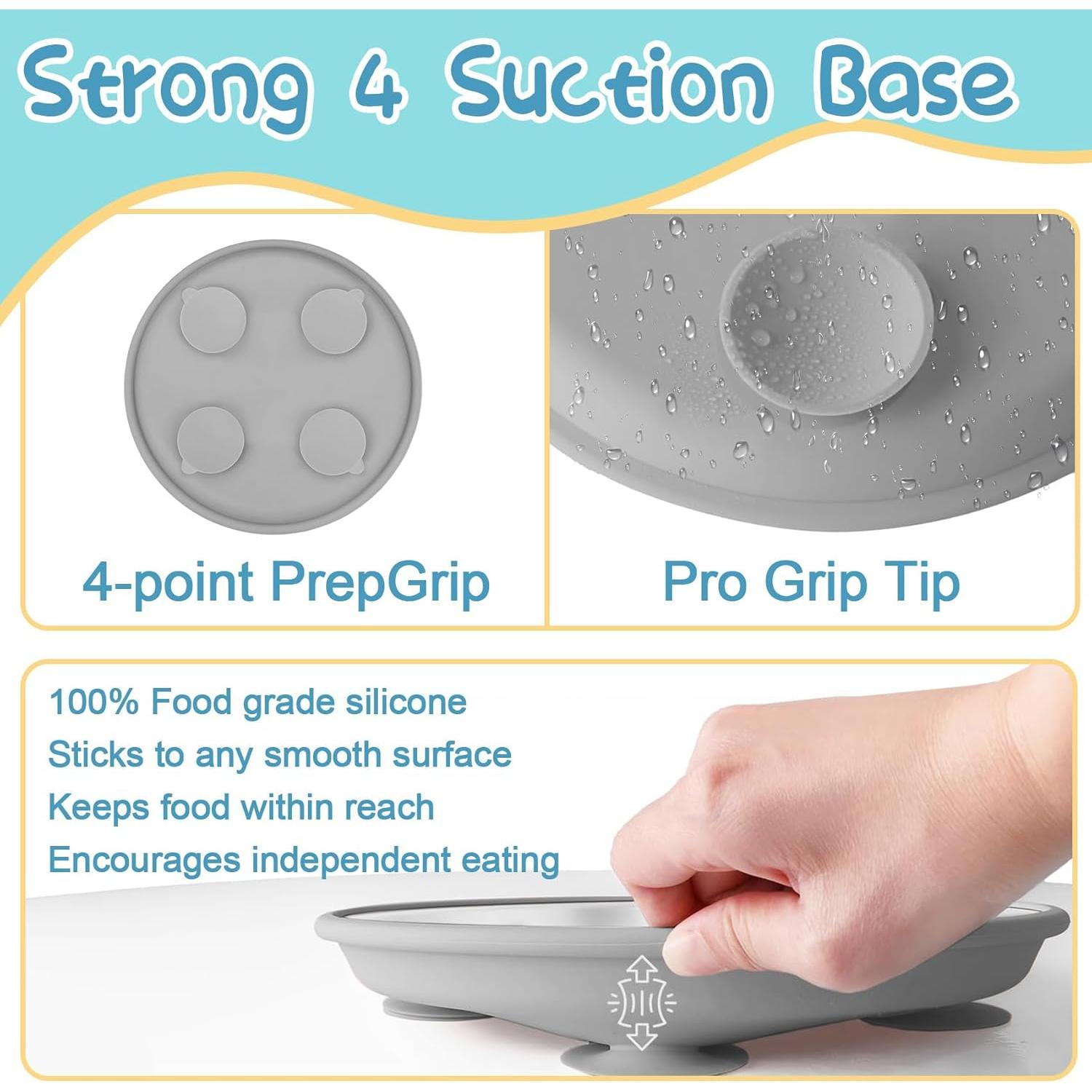 Platos de Acero Inoxidable para Niños Eliluoni, 2 Unidades 22.86 cm