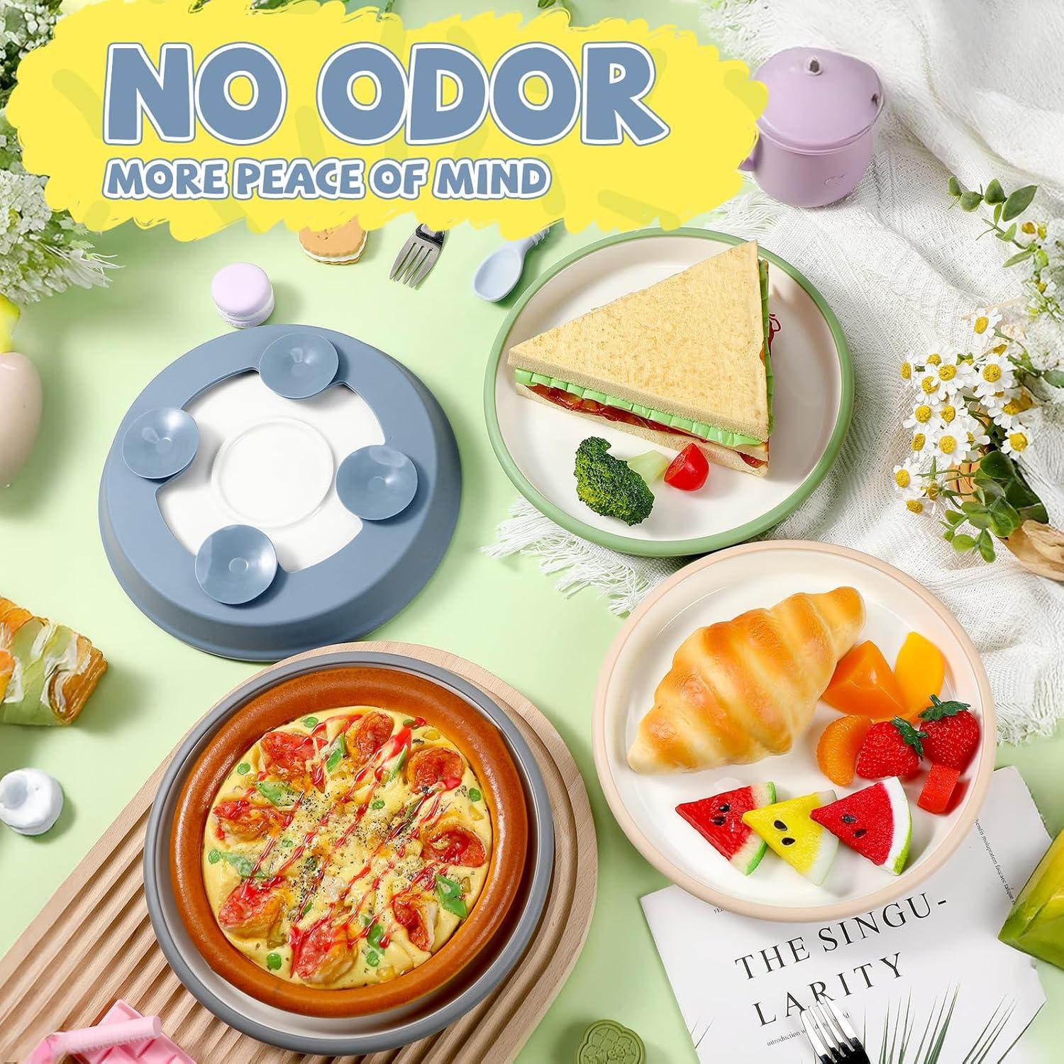 Platos de Porcelana para Niños Domensi 4 Piezas con Succión