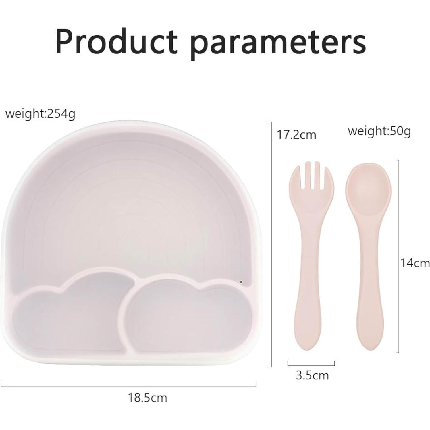 Conjunto de Alimentación de Silicona Tushi Nube y Arcoíris