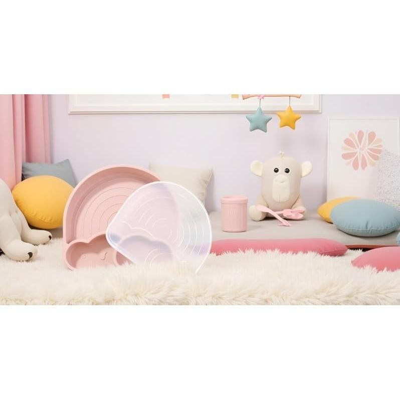 Conjunto de Alimentación de Silicona Tushi Nube y Arcoíris