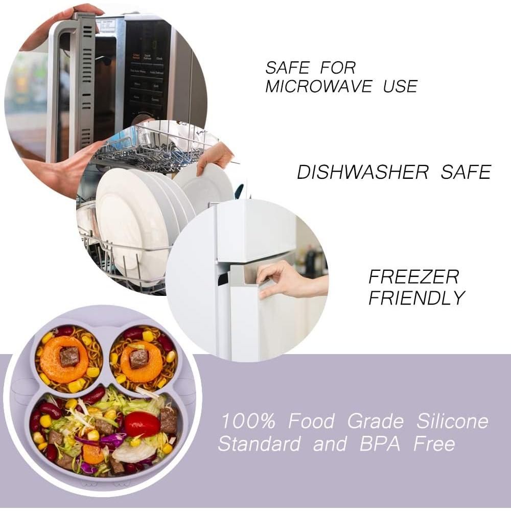 Plato para Niños Qshare de Silicona 28x20 cm Sin BPA