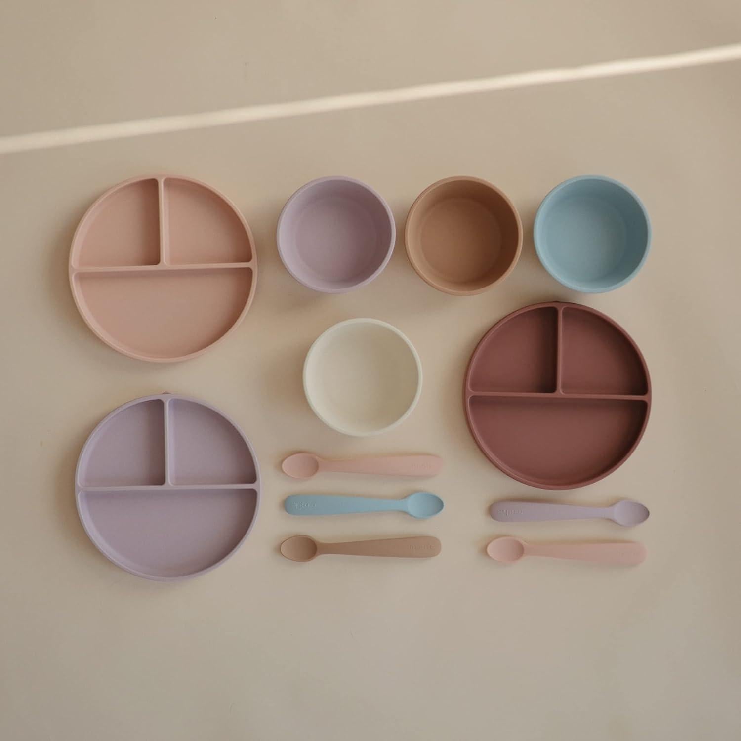 Tazón de Succión de Silicona Mushie 414ml Azul Antideslizante